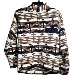 Patagonia Shepherd Knit Birch White Synchilla Snap T Medium Men's